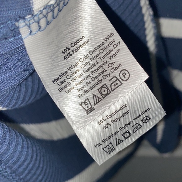 Eddie bauer tank top striped ribbed small blue &‎ white - Picture 5 of 8